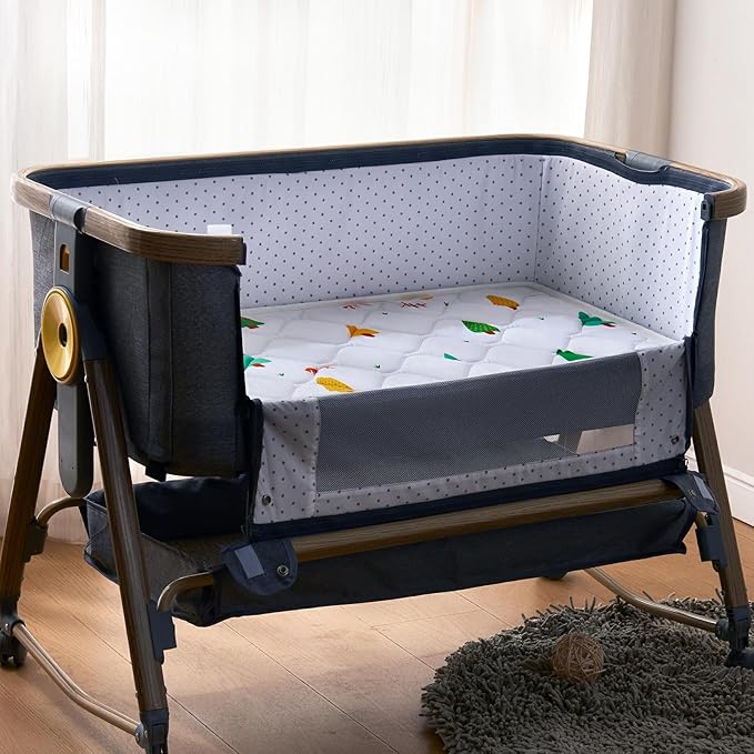 Baby Bassinet Mattress 33 x 19 inches- Firm Support and Comfort Premium Foam,Noiseless and Odorless,Hypoallergenic Small Crib Mattress, Fits Moses Basket, Dual Sided with Soft Breathable Fabric