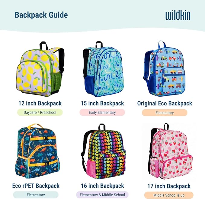 Wildkin ECO rPET 15-inch Kids Backpack – Sustainable, Padded, Adjustable – Jurassic Dinosaurs