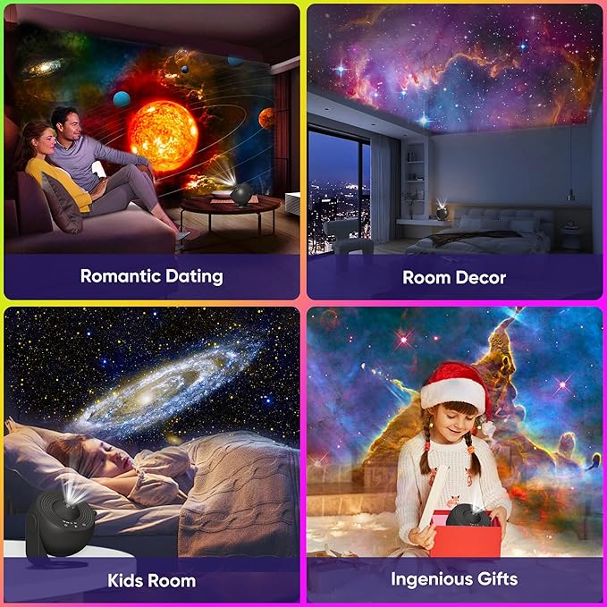 Galaxy Projector, 13 in 1 HD Planetarium Star Projector for Bedroom, 360 Rotating Star Projector Light with Adjustable Knob and Timer for Kids, Ceiling, Gifts, Room Decoration
