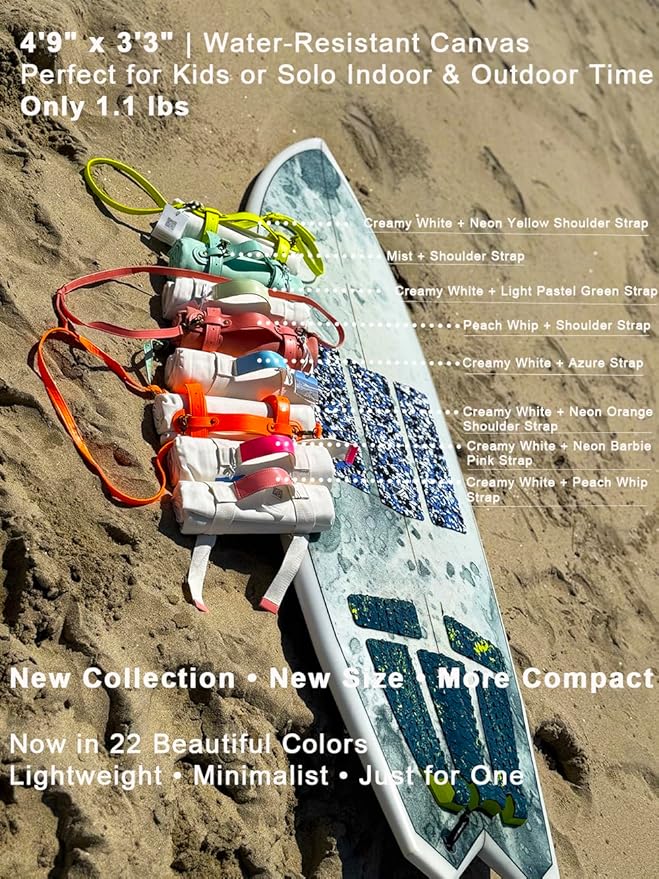 4’9” x 3’3” Compact Minimalist Water Resistant Canvas Mat,Kids/Single Use,Lightweight for Outdoor,Picnic,Beach