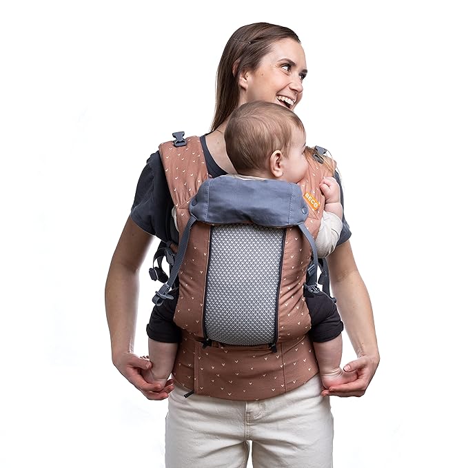 Beco Baby Carrier 8 Hybrid Newborn to Toddler (7-45lbs) - All in 1 Mesh Backpack, Front and Hip Carrier with Adjustable Seat - Cooling Ergonomic Carrier (Rose Love)