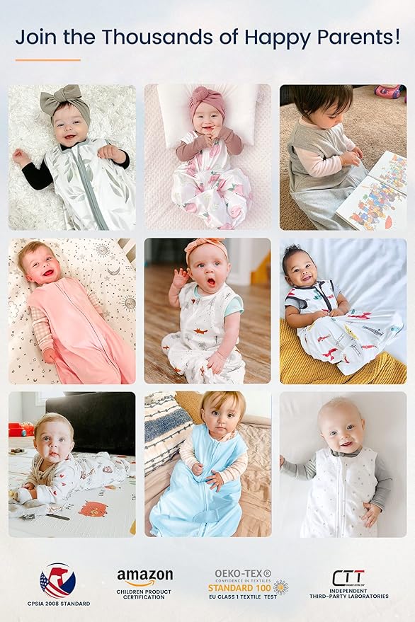 TotAha Sleep Sack 6-12 Months 3 Pack, Buttery Soft, Safe Wearable Blanket Baby Sleeping Bag with 2-Way Zipper for Girl Boy, 0.5 TOG