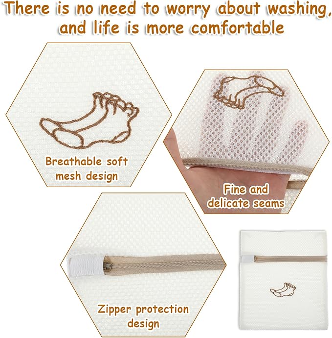 3 PCS Delicate Laundry Bag, Mesh Bags With Zipper for Socks, Underwear, Baby Clothes, Swimsuit - Small Durable Embroidery Bag, Travel Clothing Storage