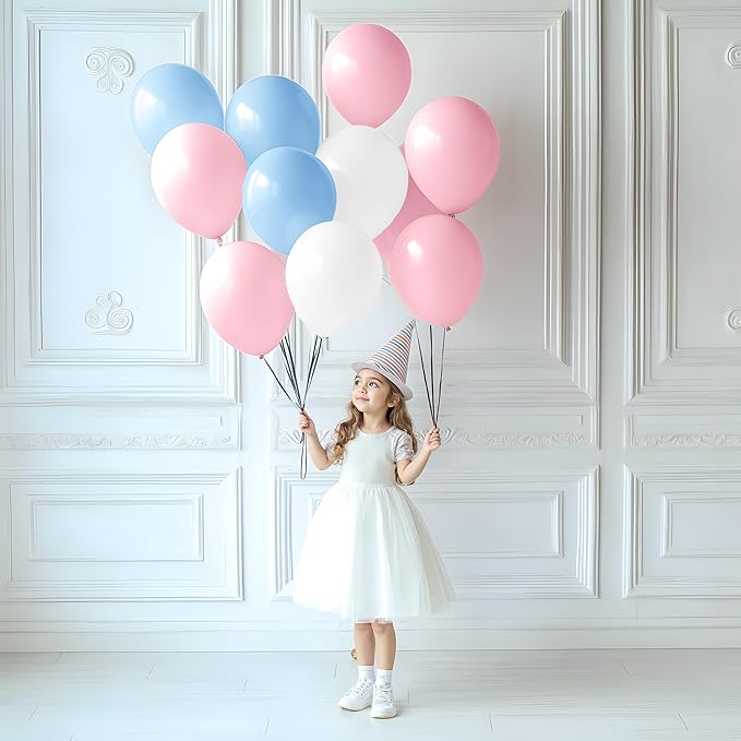 JOYIN 150 Pcs Pastel Pink Balloons, Different Sizes 18 12 10 5 Inch Pastel Pink Latex Balloon Arch Kit with Instruction for Birthday Decoration Party Graduation Wedding Holiday