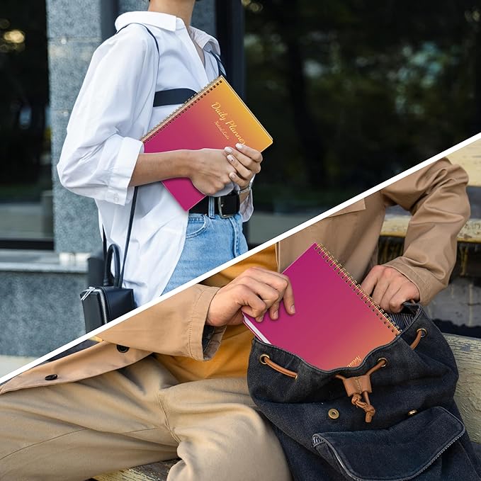 Cute Daily Planner Undated & To Do List Notebook for Work: With Hourly Schedule, 80 days Day on a Page Planner for Life Tasks - Day & Hour Agenda, Organizer Journal For Women or Men Purple