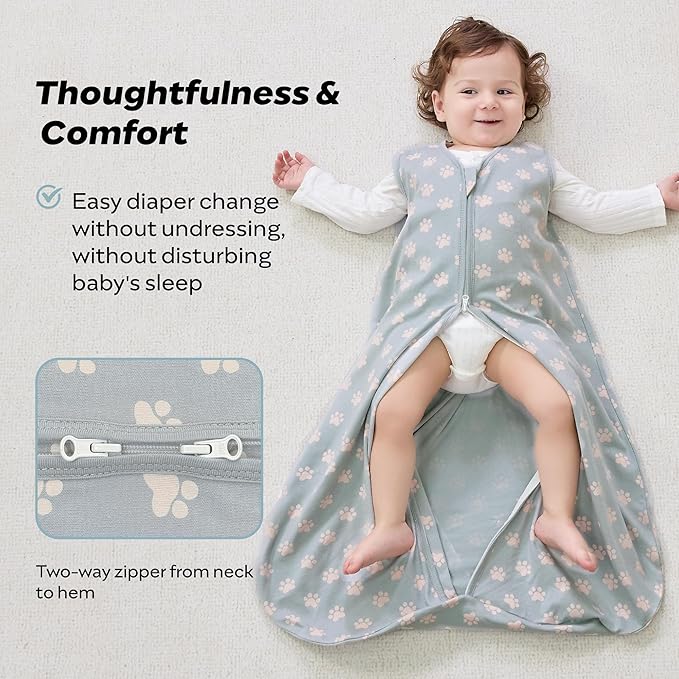 JELLYMONI Baby Sleep Sack 18-24 Months Wearable Blanket for Baby, 100% Cotton 2 Pack Infant Toddler Sleeping Sack Lightweight Soft 2-Way Zipper Sleepsack