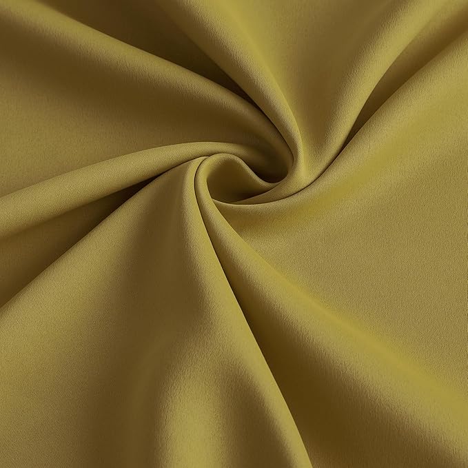 KEQIAOSUOCAI Yellow Pinch Pleated Curtains 92 Inch Length 2 Panels Set Noise Cancelling Window Drapes for Nursery Bedroom Living Room 40x92