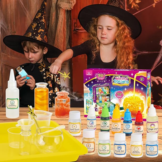 Fairy Magic Kit for Kids with 20PCS Magic Potion Bottles and Plate - Magical Fairy Making Craft Kit - Gift for Easter, Birthday, Art Crafts Toys for 8 9 10 11 Year Old Girl