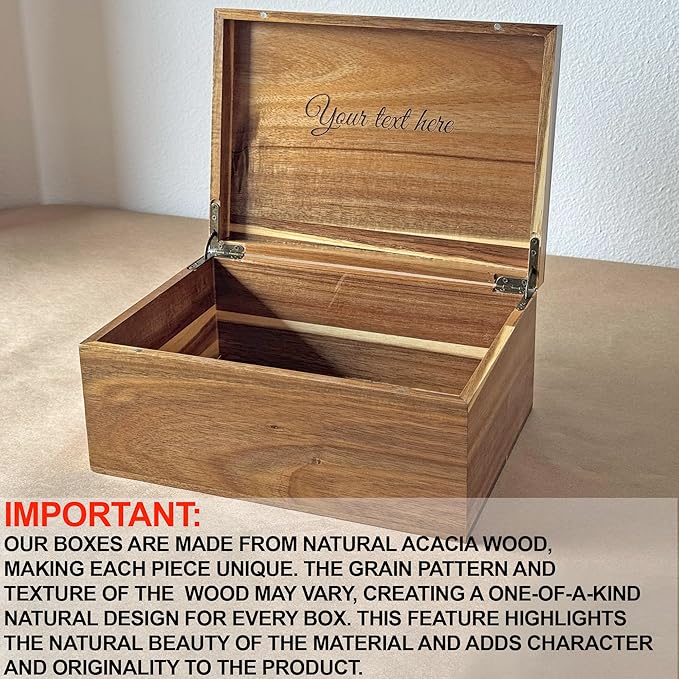 Time Capsule Box 1st Birthday - Custom First Birthday Memory Time Capsule Box with Hinged Lid, First Keepsake Storage Gifts for Babies, Personalized Gift for New Parents, Acacia Wood, 11x8x4.75 in