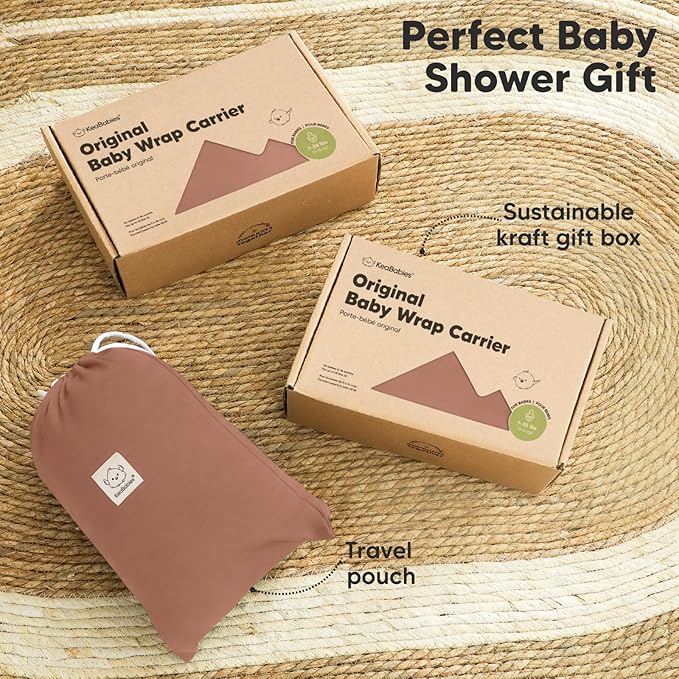 KeaBabies Baby Wrap Carrier - All in 1 Original Baby Carrier Newborn to Toddler Sling, Easy to Wear, Hands Free Bonding, Lightweight, Breathable Infant Wraps (Terracotta)