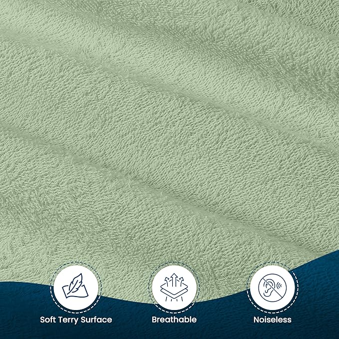 Utopia Bedding Waterproof Mattress Protector King Size, Premium Terry Mattress Cover 200 GSM, Breathable, Fitted Style with Stretchable Pockets (Sage)