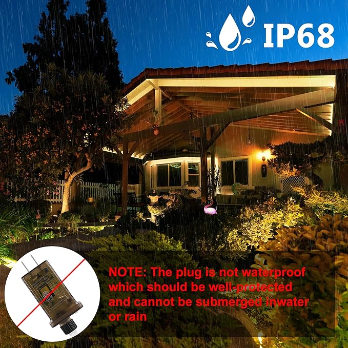 Connectable 66ft 800 LED Rope Lights Outdoor, Warm White Strip Lights Plug in, Outdoor String Lights Waterproof Decorative Lighting for Deck Patio Yard Garden Pathway Pool Camping Room Indoor Décor