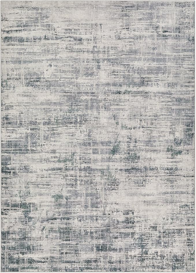 Area Rug for Living Room: 10x14 Washable Neutral Abstract Modern Soft Rugs Non Slip Indoor Floor Stain Resistant Large Carpet for Bedroom Dining Room Office Nursery - Gray