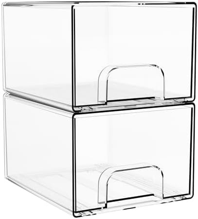 4.4" Tall Small Clear Acrylic Stackable Storage Drawers by Yieach