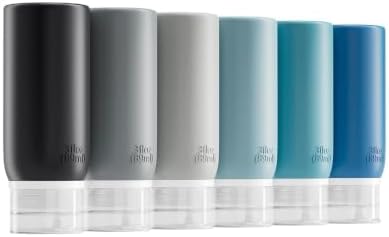 Muslish 6 Pack Travel Bottles for Toiletries by MUSLISH