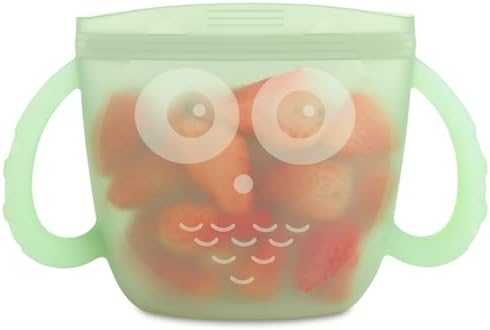 Haakaa Oscar Owl Baby Snack Container-Silicone Travel Snack Pouch by haakaa