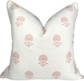 Jillien Harbor “The Lauderdale” Floral Block Print Pillow Cover – Blush Pink by JillienHarbor
