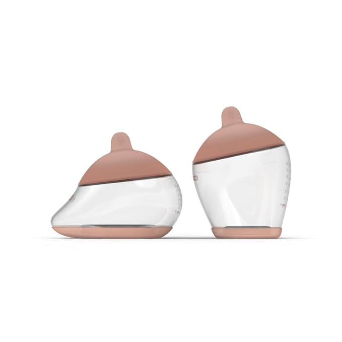 Baby Bottle Starter Kit Includes 2 Bottles 2 Nipples 2 Caps 2 Lids 2 Responsive Flow Valves, Cleaning Brush - Medium - Shape 2-RFV