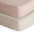 mushie Extra Soft Muslin Fitted Crib Sheet 2-Pack | 192 Thread Count | 28"x 52" by mushie