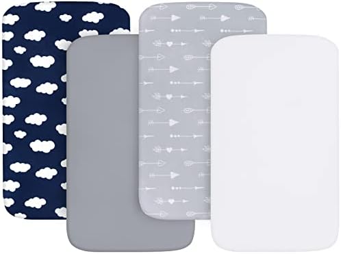 Baby Bassinet Sheets 4 Pack, Compatible by Bilobanbabybedding