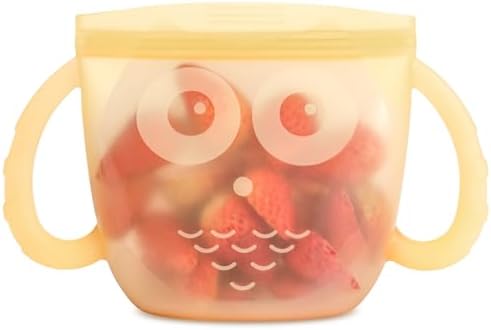 Haakaa Oscar Owl Baby Snack Container- Spill Proof Toddler Snack Containers by haakaa
