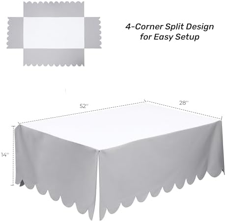 Shunjie.Home Scallop Edge Crib Skirt Grey, 100% Egyptian Cotton 400 Thread - Image 6