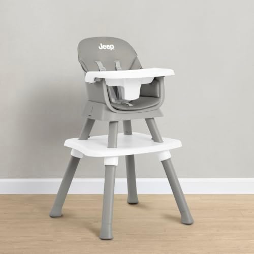 Jeep Milestone 6-in-1 Convertible High Chair by Delta Children, Light Grey - Image 2