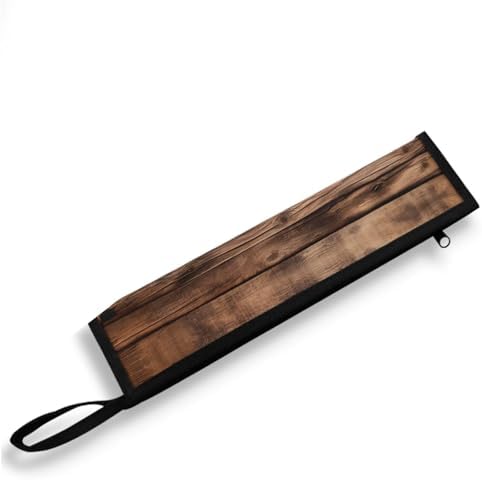 Rustic Wood Grain Print Reusable Travel Tableware Carrying Bag Storage Case by Tutolipy