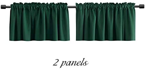 DONREN 2 Panels -16 Inch Length Dark Hunter Green Blackout Valances - Image 6