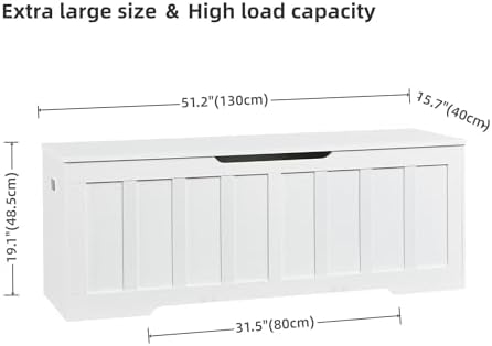VANKILEY 51.2" Storage Chest Extra Large, Wooden Storage Bench - Image 3