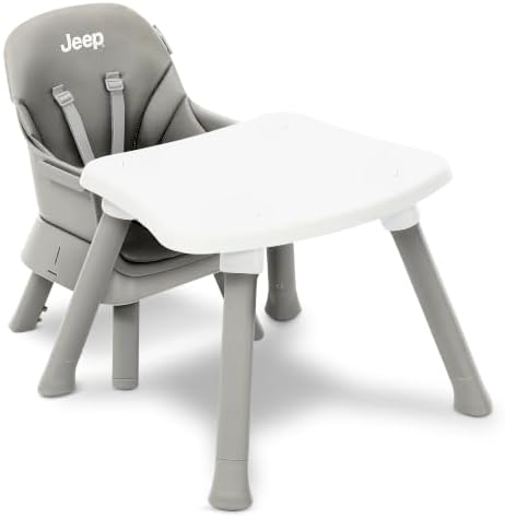 Jeep Milestone 6-in-1 Convertible High Chair by Delta Children, Light Grey - Image 5
