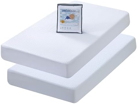 Dreamology Crib Mattress Protector Waterproof, Waterproof, 2 Pack by DREAMOLOGY