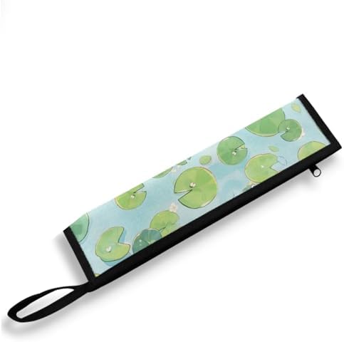 Lotus Leaf Print Reusable Travel Tableware Carrying Bag Storage Case Cutlery by Tutolipy