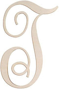 Cursive Wooden Letters T for Wall Decor Large Wood Monogram Letters 14 Inch by Focal20Craft