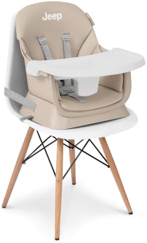 Jeep Milestone 6-in-1 Convertible High Chair by Delta Children, Light Tan - Image 4