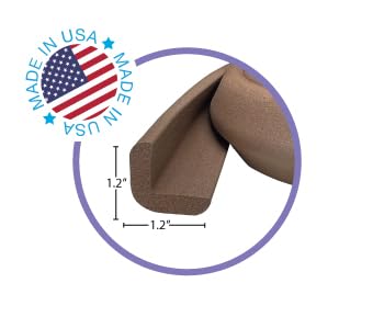 Kidkusion Baby Proof Edge Guards for Safety | Made in The USA | 32 Feet | Brown | Edge Protectors for Furniture, Tables, Fireplaces | Heavy Duty Tape Included