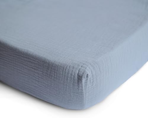 mushie Extra Soft Muslin Fitted Crib Sheet | 192 Thread Count | 28"x 52" - Image 2