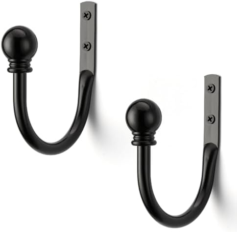 Black Curtain Hooks by SIXZOONM