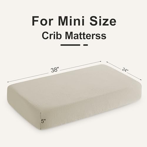 NTBAY 2 Pack Muslin Cotton Mini Crib Sheets, Soft and Breathable Double Layer - Image 6