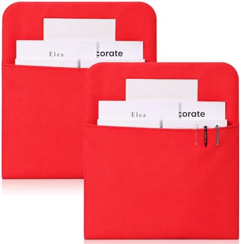 2 Pcs Red Chair Pockets for Classroom 18 x 14 Inch Back Organizer Seat Pockets by Unknown