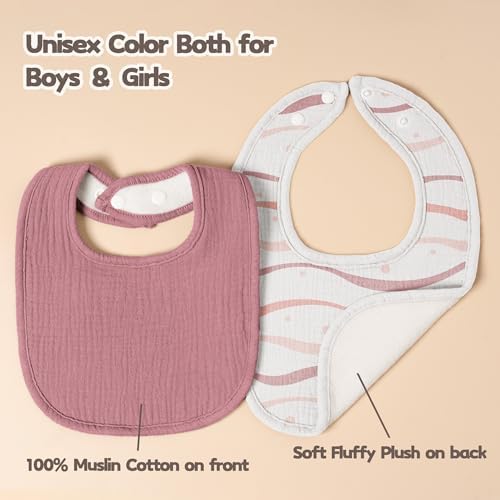 Susurration Muslin Baby Drool Bibs 10Pack Soft Square Adjustable Bandana Bibs - Image 6