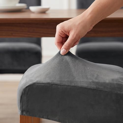 Deisy Dee Velvet Dining Chair Covers, Removable Washable Chair Protectors - Image 4