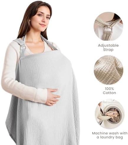Konssy Muslin Nursing Cover Up for Breastfeeding - Image 2