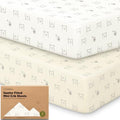 2pk Mini Crib Sheets Fitted 38x26 Pack N Play Mattress Sheet by KeaBabies