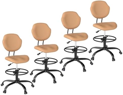 Drafting Chair with Back Support, Tall Desk Rolling Stool by Nusetx