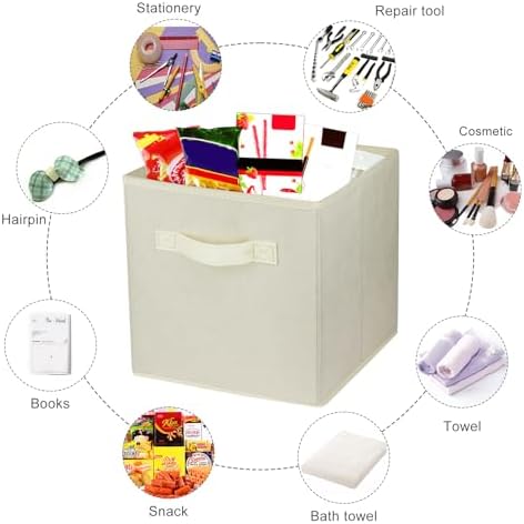3 Pcs Storage Cubes, 10.5 Inch Collapsible Storage Bins, Fabric Foldable Bins - Image 2