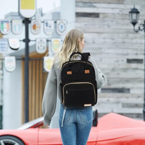 RUVALINO Diaper Bag Backpack, Large Capacity, Waterproof, Deep Black - Image 6