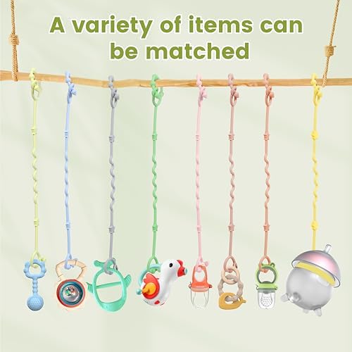 RTMOK Toy Straps for Baby, Silicone Setpacifier Clip, Applies to Car Seat Toy - Image 3