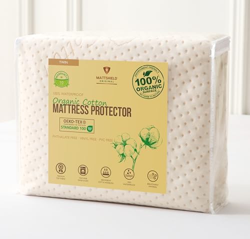 Luxury Waterproof Organic Mattress Protector Twin Size by MATTSHIELDORIGINAL