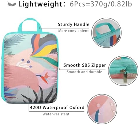 6 Pcs Compression Packing Cubes, Packing Cubes - Image 6